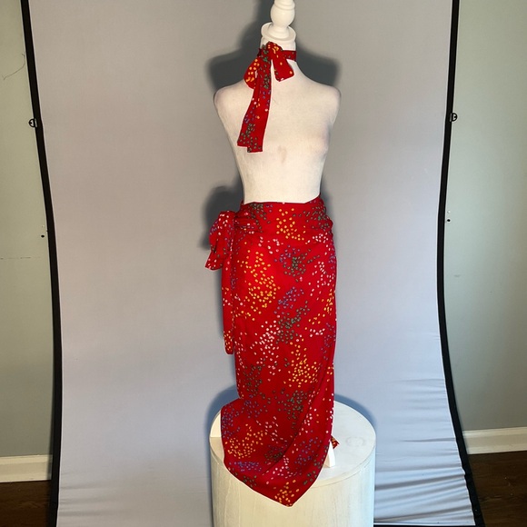 UK Never Fully Dressed Bohochic Vacation 2 piece Wrap Midi Skirt Long Sleeve - Picture 5 of 13